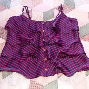 Spaghetti strap striped blouse